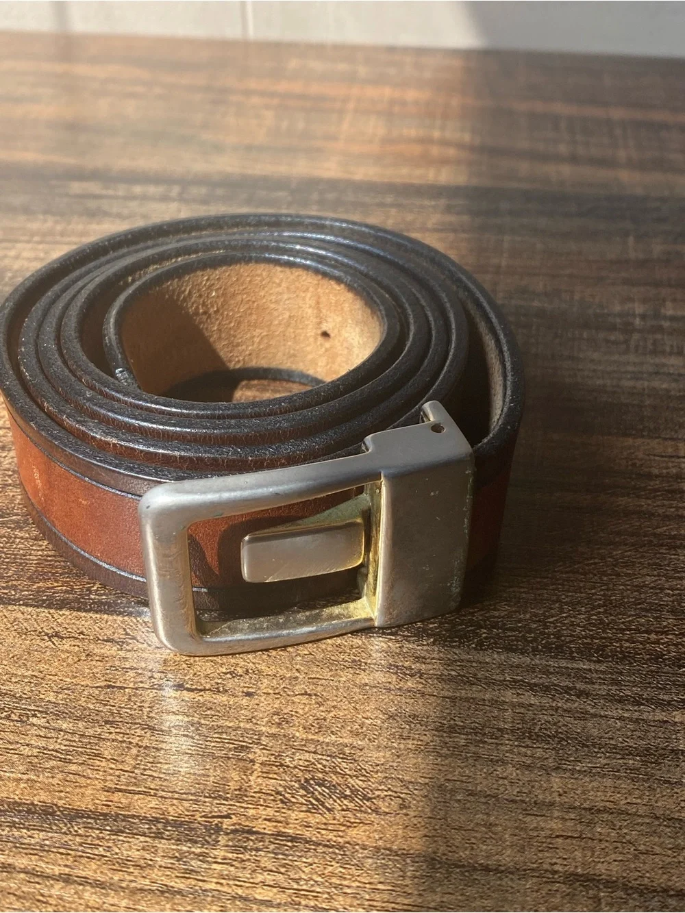 Vintage Handtooled Leather Belt, 34”